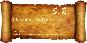 Strauber Rufusz névjegykártya